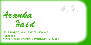 aranka haid business card